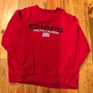 Ralph Lauren Polo Sport American Flag USA Vintage Sweatshirt Red Large